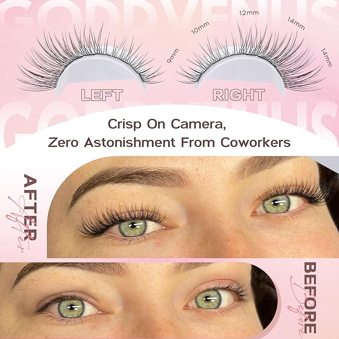Lash Clusters Wispy 9-14mm Eyelash Clusters Natural DIY Cluster Eyelash Extensions Lash Individual 300pcs Short C Curve