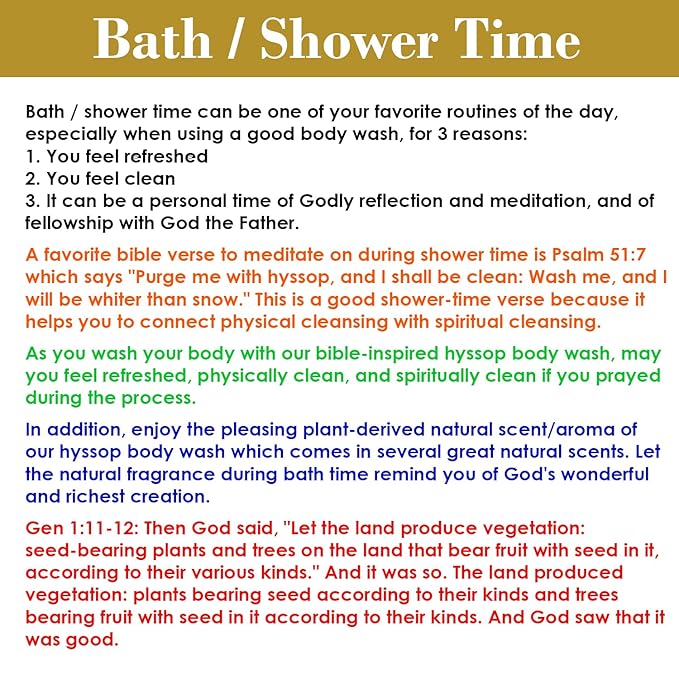 BIBLE N Beautyoils Cleanse Me With Hyssop Natural Hair and Body Wash, Organic Hyssop Infused Shampoo and Body Wash for Nourishing and Refreshing Hair & Body Cleansing