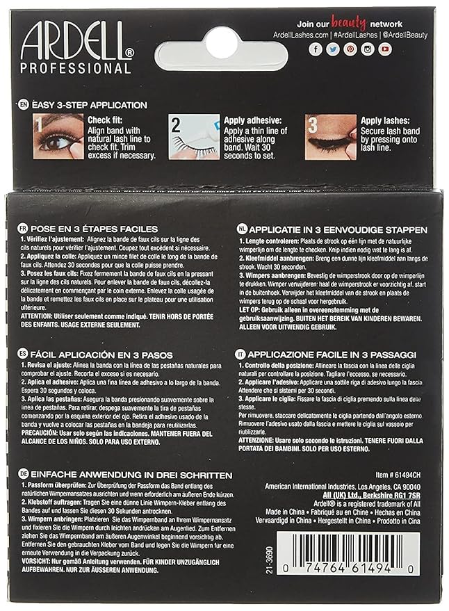 Ardell Demi Wispies False Eyelashes, Black - Full Volume Wispy Lashes, Reusable Strip Lashes Natural Look, Eye Makeup Enhancement, 2 Pack