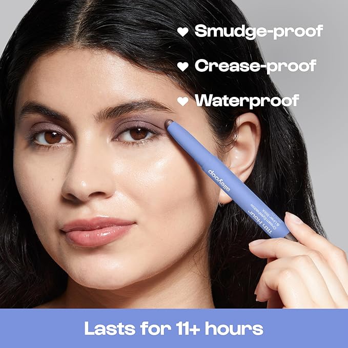 ALLEYOOP 11th Hour Waterproof Cream Eyeshadow Stick – Long-Lasting Eye Shadow Pencil & Eyeliner, Cream to Powder Stick & Highlighter – Smudge-Proof Eyeshadow Shimmer, Smoky Amethyst Shimmer