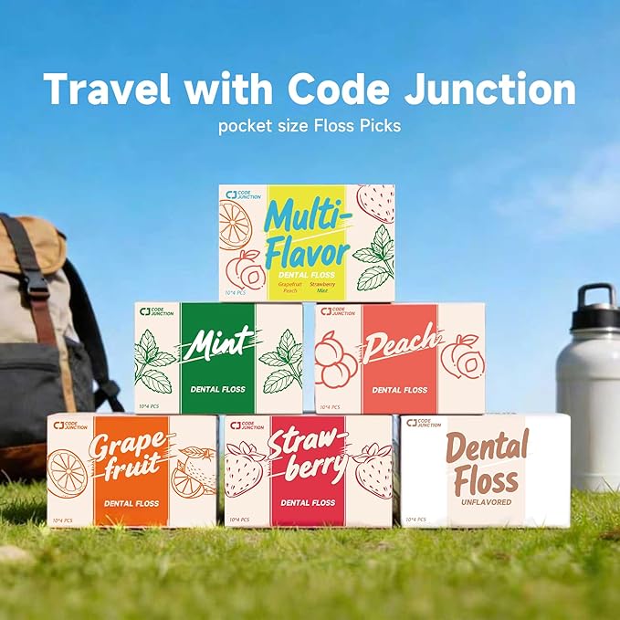 Travel Floss Picks, Strawberry Flavor, Dental Floss for Adults, 120 Count (3 Boxes of 4 Travel Packs)