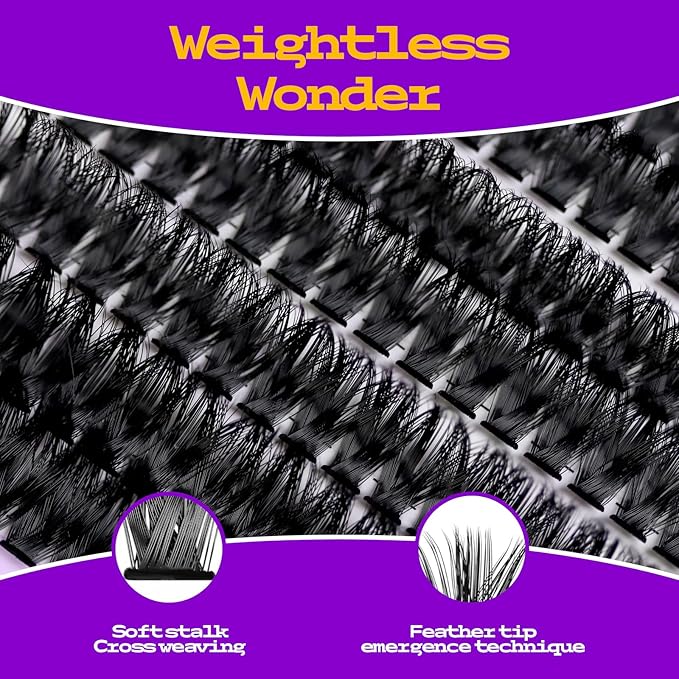 Lash Clusters kit DIY Lash Extension kit 280pcs 10-18mm Wispy Individual Lashes kit with Lash Bond and Seal, Lash Tweezers for Self Use,Beginner-Friendly(sylph 80D-100D-KIT)