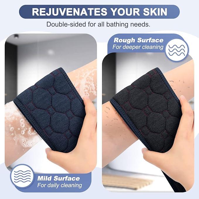 Exfoliating back scrubber with handles,