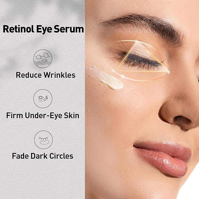 Retinol Eye Cream for Anti-Aging & Wrinkles – Firming, Hydrating & Repairing Eye Serum with Niacinamide, Hyaluronic Acid, Vitamin E & Bifida Ferment Lysate, 0.7 Fl Oz (Pack of 1)