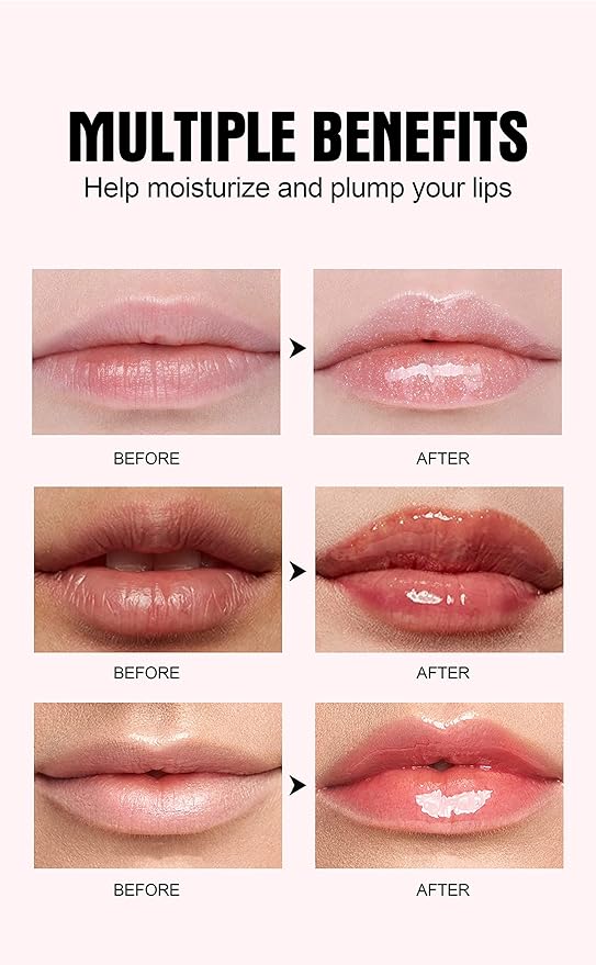 Plumping Lip Oil With Chili Extract - Fuller Lips Instantly! Ultra-Hydrating & Nourishing, Glossy Finish Lip Glow Oil, Lip Plumping Booster Plump, Smooth, and Define Your Lips Naturally (04)