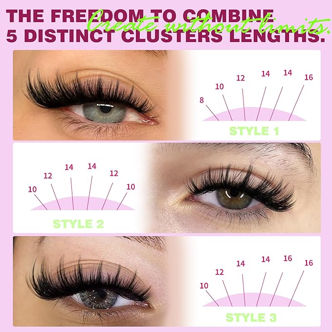 Spiky Lash Clusters Kit Manga Eyelash Extensions Kit with Lash Bond and Seal Doll Anime Lash Extensions with Invisible Band Natural Volume Individual Lashes Kit 165Pcs 8MM-16MM