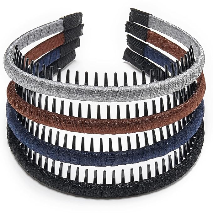 STHUAHE4PC Multicolor Protection Resin Teeth Comb Hair Hoop Hairband Headband Hair Accessories by Beauty hair (Multi-colored-No.13)