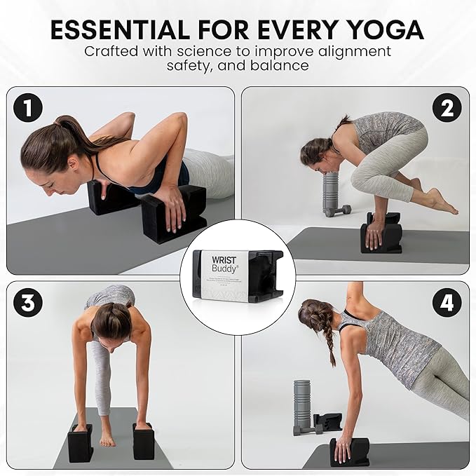 WRISTBuddy® Yoga Blocks 2-Pack (Left + Right) — Ergonomic, Hand-Shaped EVA Blocks for Wrist Relief & Better Grip | Doctor-Designed Support for Yoga, Pilates, Handstands, Push-Ups & Rehab