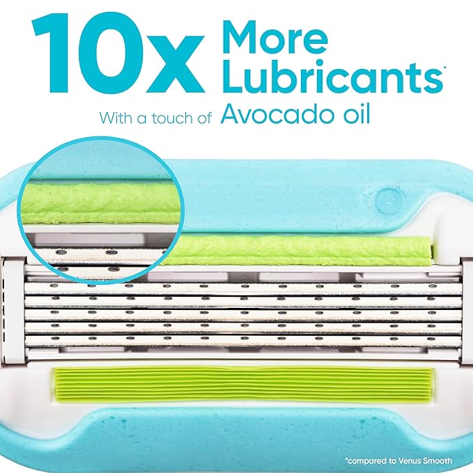 Gillette Venus Womens Razor Blade Refills, Venus Extra Smooth 4 Count and Venus Deluxe Smooth Sensitive 2 Count, 6 Total Refills