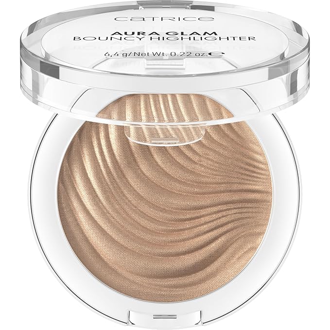 Catrice Aura Glam Bouncy Highlighter | Cream-to-Powder Glow with 3D Shimmer | Buildable, Luminous Finish | Multi-Use Highlighter for Face, Eyes & Lips (010 Moonlit Sand)
