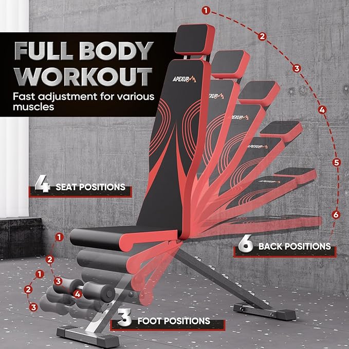 APEXUP Adjustable Weight Bench