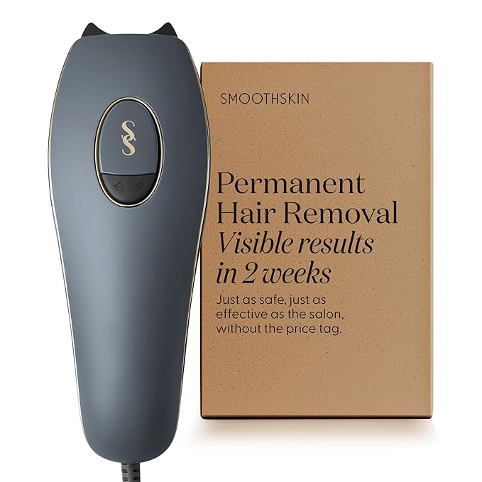 SmoothSkin Pure Adapt Gray IPL Hair Removal Device, At-Home Laser Hair Removal for Women & Men, Visible Results in 2 Weeks, Safe for Face & Body, Painless, Long-Lasting Hair Reduction, Full Body Use