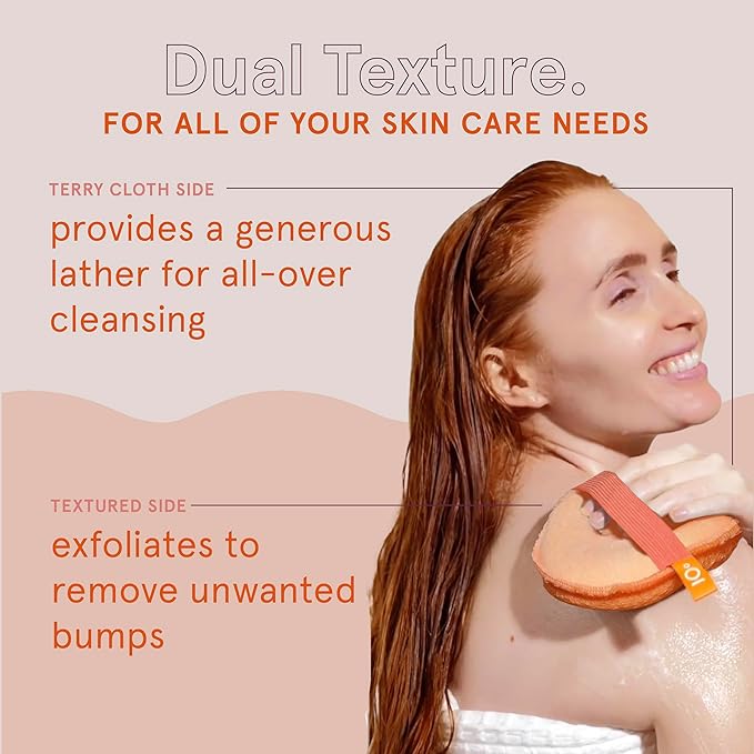 Cleanlogic Bath and Body Exfoliating Body Scrubber, Dual-Texture Round Exfoliator Tool for Smooth, Clean Skin, Daily Skincare Routine, 3 Count Value Pack