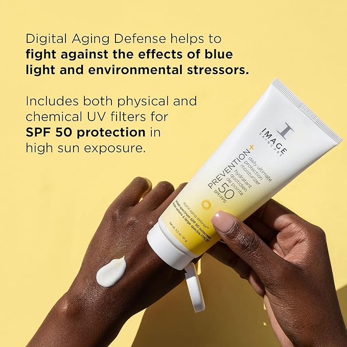 IMAGE Skincare PREVENTION+ Daily Ultimate Protection Moisturizer, SPF 50 Face Sunscreen Lotion, Zinc Oxide, Blendable with No White Cast, 3.2 oz