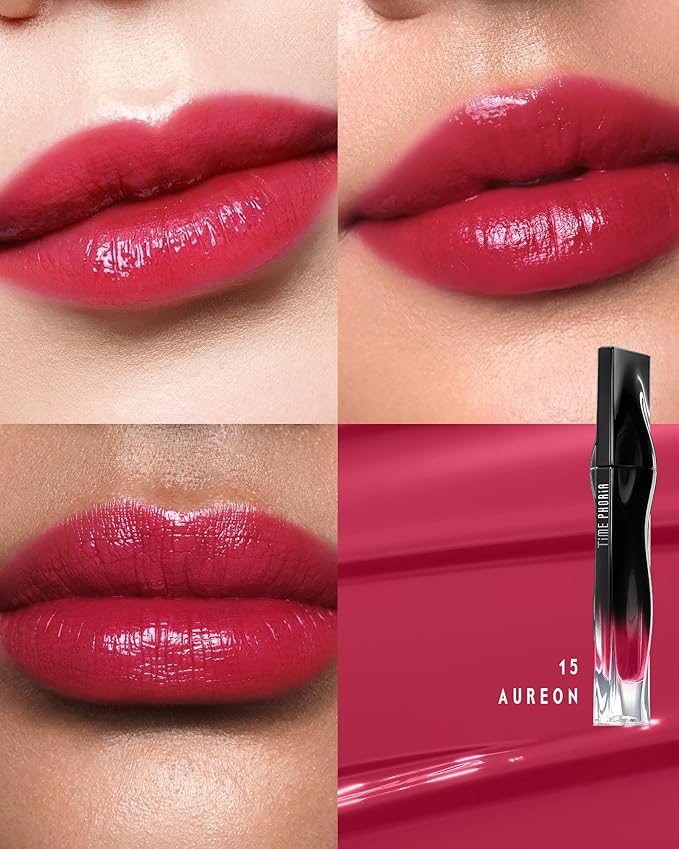 Stellar Dust Lip Stain 15 Aureon, Transfer-Proof & Smudge-Proof Lip Gloss, Reddish Pink Tinted Glossy Finish, High-Pigment Vibrant Color, Hydrating Lightweight Long-Lasting Lip Makeup