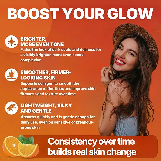 GlowMedik Vitamin C Serum for Face – Anti Aging Brightening Formula with Hyaluronic Acid, Vitamin E – Gentle for Sensitive Skin – Improves Dark Spots, Fine Lines & Wrinkles, Made in USA 60ml 2 fl oz