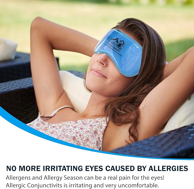 Chilly Monkey Luxury Cooling Eye Mask, Relaxing and Soothing Cold Eye Compress for Puffy Eyes, Dark Circles, Allergies, Sinuses, Headaches, Migraines, Naps, Meditation, Anxiety and Stress