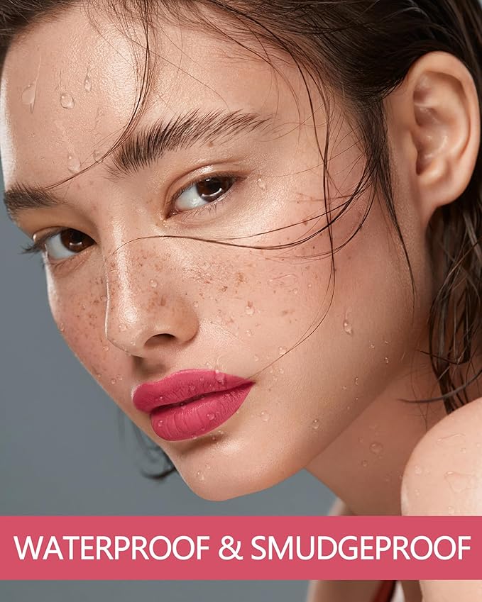 MAKI YIKA Pink Lipstick for Women Color Stay Long Lasting Lipsticks Nude Smudgeproof Matte Liquid Lipstick Transterproof Lip Makeup, Warm Pink