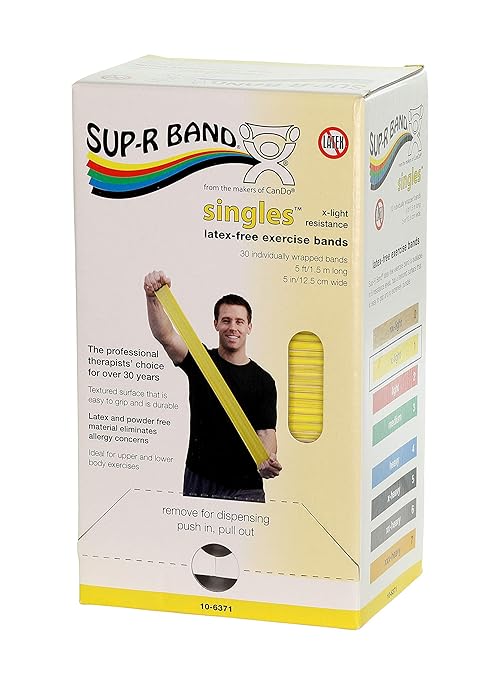 CanDo 10-6371 Sup-R Band Latex-Free Exercise Band 5' Length, 30