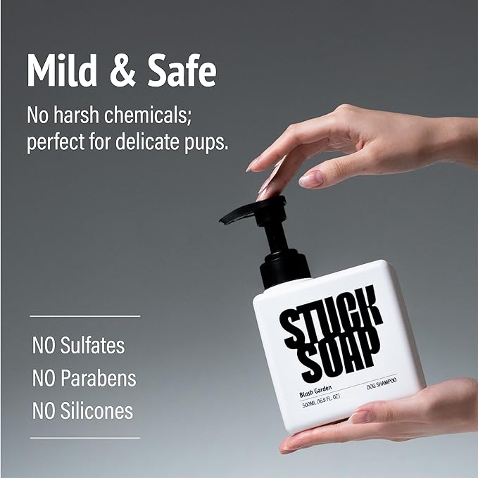 Vegan Dog Shampoo - Inspired by K-Beauty Luxury Spa Care, Long-Lasting Scent, High-Concentrate Rich Lather, Deep Cleaning & Odor Control, 500ml (Blush Garden)