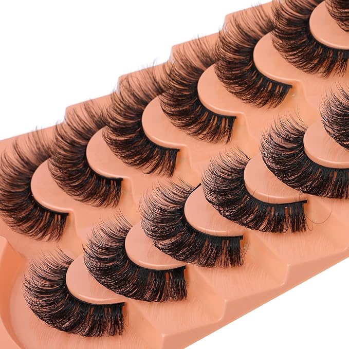 JIMIRE Mink Lashes 18MM Fluffy 6D Wispy False Eyelashes Volume Thick Dramatic Fake Lashes Natural Look Like Eyelash Extensions Pestañas 7 Pairs Pack