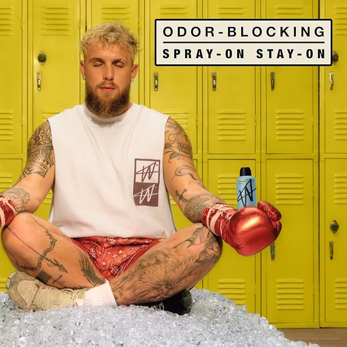 Jake Paul Wave Breaker Body Spray for Men By W, Odor Blocking Body Deodorant, Long Lasting Protection, 3.4 fl oz