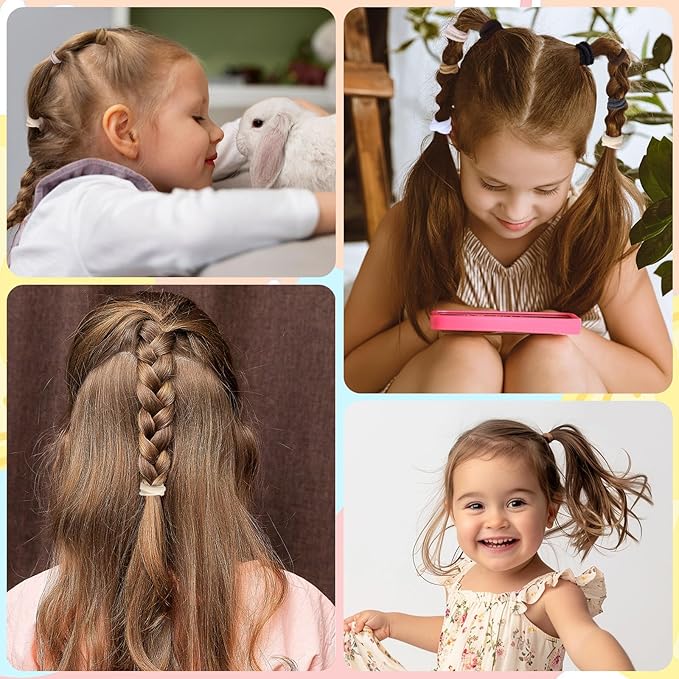 150 Pack Hair Ties for Little Girls, Soft Hair Ties Small Seamless Hair Bands Elastic Ponytail Holders Stocking Stuffers for Kids Girls