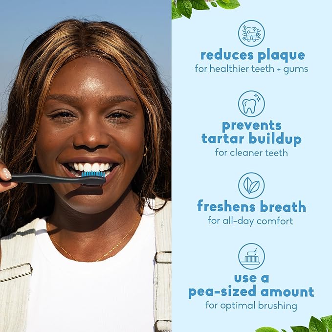 The Humble Co Fluoride-Free for Sensitive Teeth Toothpaste, Spearmint - Toothpaste with Xylitol & Nano Hydroxyapatite for Adults - SLS Free Dental Oral Care & Hygiene - 2 Pack
