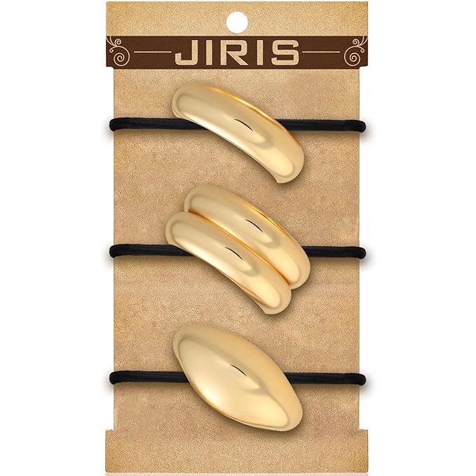 3PCS Metal Hair Tie For Women,Gold Cuffs,Metal Geometric Gold Hair Ties, Hair Accessories Stretchy and Non-Damage Ponytail Holders,Ponytail Cuff Hair Bands For Hair Styling (SET4)