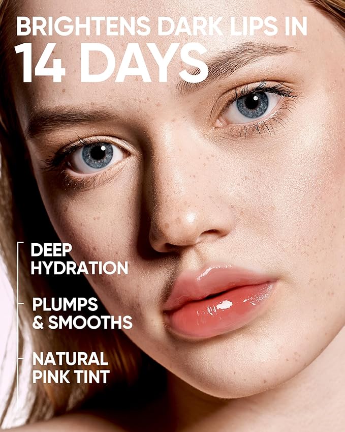 SKINTIFIC Peptide Brightening Lip Serum, Hydrating & Plumping Tinted Lip Gloss, Moisturizing Lip Balm with Polypeptides & Squalane for Glossy Sheer, Smooth Lips (00 Clear)