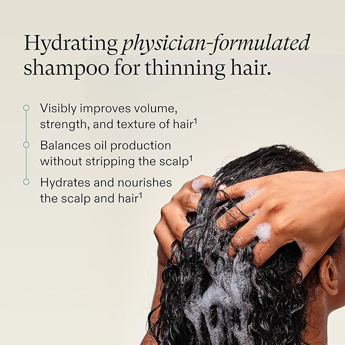 Nutrafol Shampoo, Cleanse and Hydrate Hair and Scalp, Improves Hair Volume, Strength and Texture, Physician-formulated for thinning hair. Color Safe, Sultate Free - 1 Liter Bottle