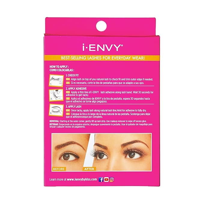 i-ENVY 5 Pairs Demi Wispies False Lashes (1 Pack), Premium Quality 100% Human Hair, Fluffy Feathered Eyelashes With Volume & Curl, Natural Look, Lightweight, Comfortable, Reusable for Everyday Wear