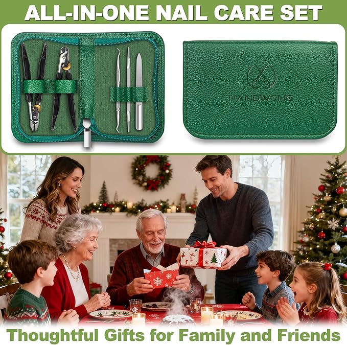 Toenail Clippers for Thick Toenails, Toe Nail Clippers Set for Men, Wide Jaw Opening Nail Clippers, Heavy Duty Ingrown Toenail Clippers Nail Cutters, Ultra Sharp Slanted Nail clippers with Long Handle