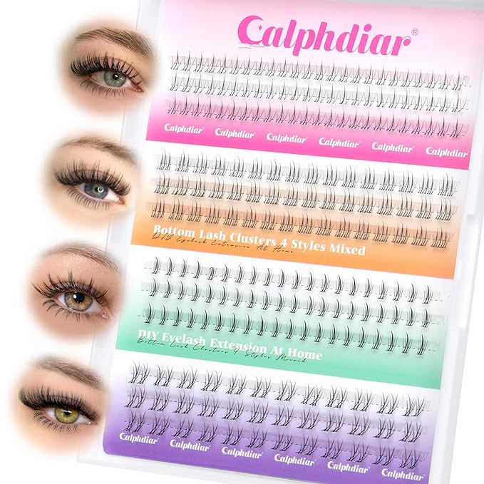 Bottom Lashes Natural Bottom Lash Clusters 4 Styles Lower Eyelash Extension Individual Lashes 216pcs Clear Thin Band Bottom Eyelashes Clusters DIY Lower Lashes Extensions by calphdiar