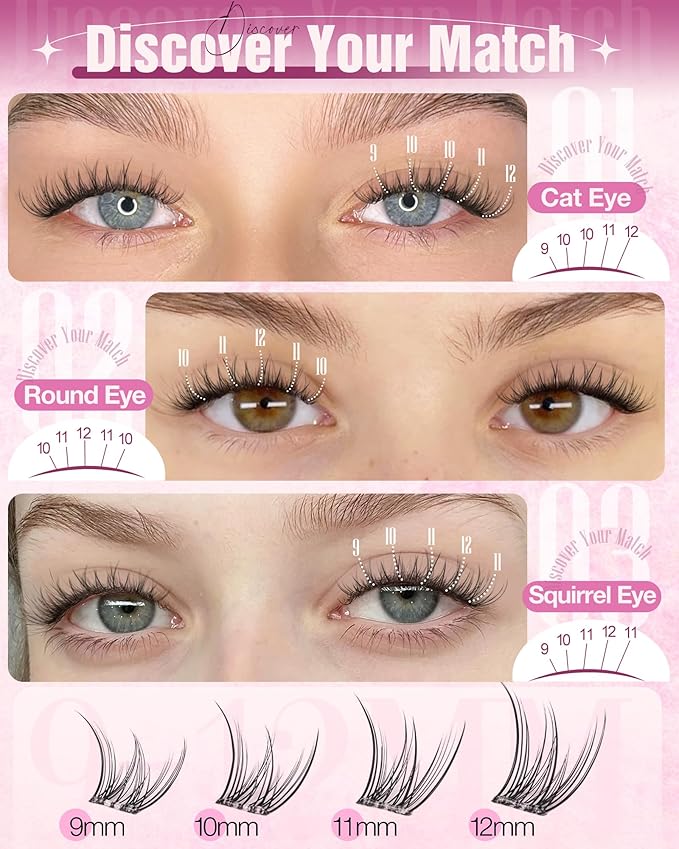 Self Adhesive Eyelashes Natural Self Adhesive Lash Clusters Short Wispy Eyelash Clusters Fairy Cluster Eyelash extensions Pre-glued Individual Lashes Clusters pestañas postizas naturales by Delyneph