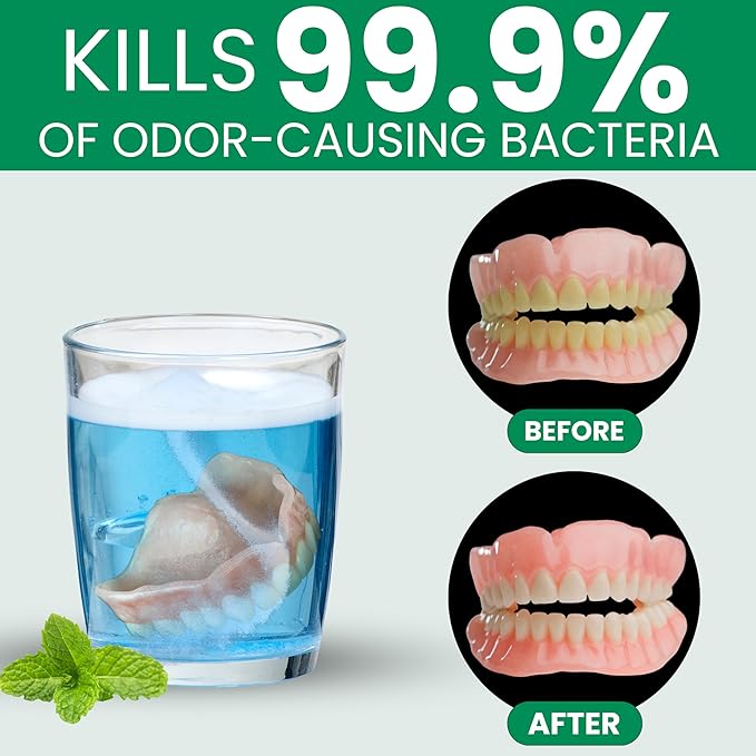 ProTech Retainer Cleaner - 90 - 120 Cleanings (0.23 Per Cleaning) 12 Pack/3 Month Supply - For Clear Aligners, Dentures, Retainers, Mouth Guards & Night Guards - Cleaning Crystals, Mint