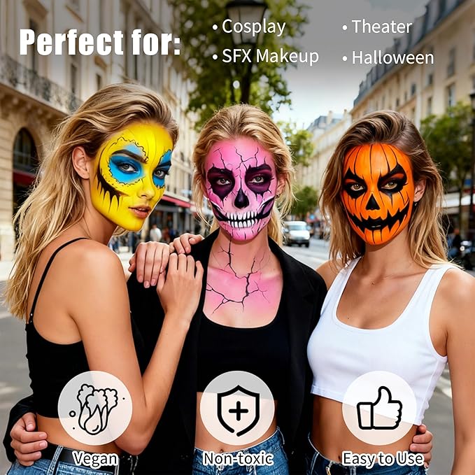 Yellow Face Body Paint Stick,Washable Yellow Eye Black Stick, Non-toxic Full-coverage Cream Face Paint for Halloween SFX Lion Tiger Minions Stage Cosplay Costume Party