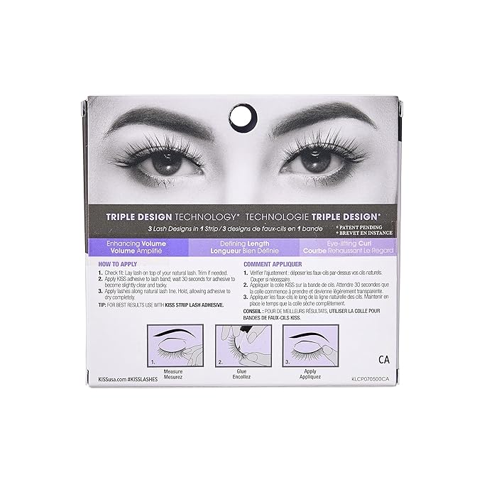 KISS Triple Push-Up, False Eyelashes, 'Teddy', 12mm, Includes 1 Pair Of Lash, Easy to Apply, Reusable Lash Clusters