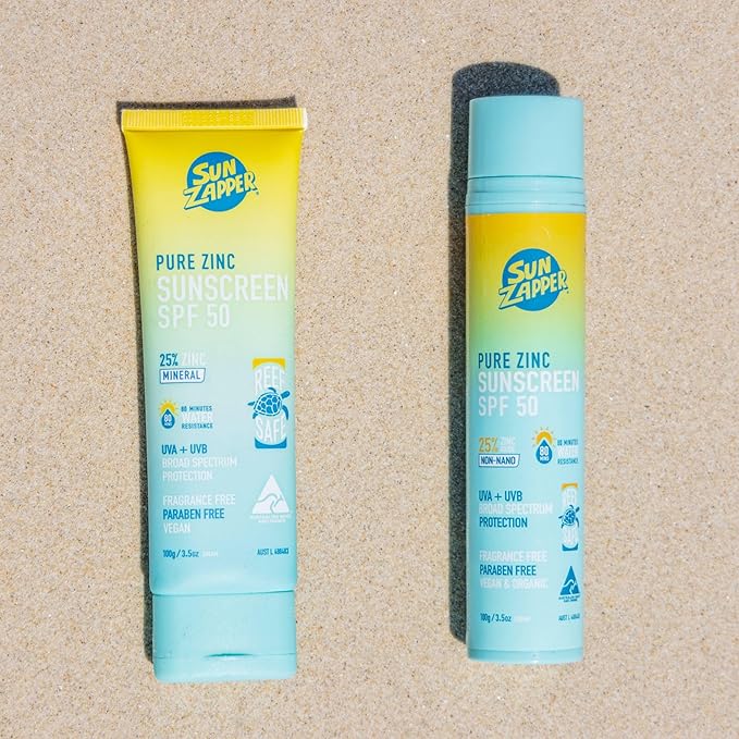 Sun Zapper Pure Zinc Mineral Sunscreen SPF 50 Pump, 25% Zinc Oxide, Broad Spectrum UVA/UVB, Reef Safe, Fragrance Free, Paraben Free, Water Resistant 80 Min, Rubs in Clear, 3.5 oz (100 g)