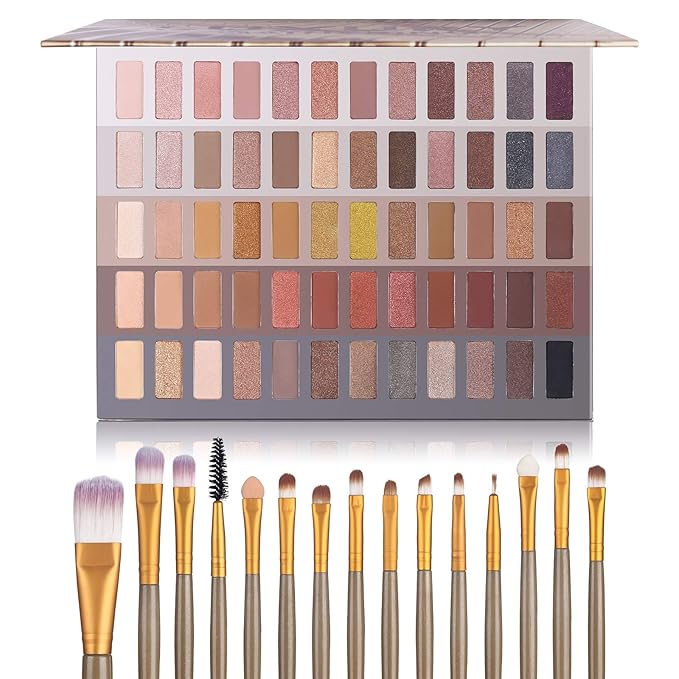 UCANBE Luxury Gathering Neutral Eyeshadow Makeup Palette, Naked Shimmer Matte Metallic Glitter Subtle Eyes Shadow,High Pigmented Nudes Creamy Smokey Pallet Set