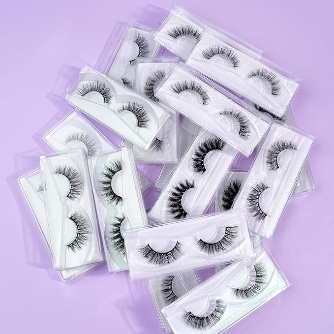 MAGEFY 20 Pairs 4 Styles Eyelashes, 7mm-18mm Lashes Natural Look to Dramatic False Eyelashes with Portable Boxes,Style-1