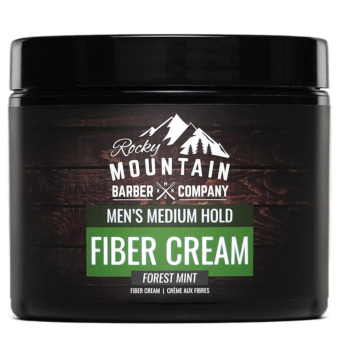 Men’s Fiber Hair Cream - Classic Hair Styling Product with Medium Hold & Shine for Modern and Classic Hairstyles - No Artificial Fragrance - For All Hair Types - Easy to Wash Out - 4 oz