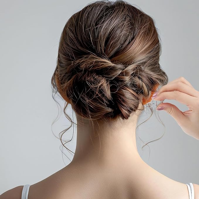 20 PCS Spin Pins for Hair, Spiral Bobby Pins, Bun Twist Spiral Hair Pin Silver Bobby-Pins with Non-scratch Rounded Tips Stylish Bun Bobby-Pin Hairs Buns Maker Accessories for Women Hairs
