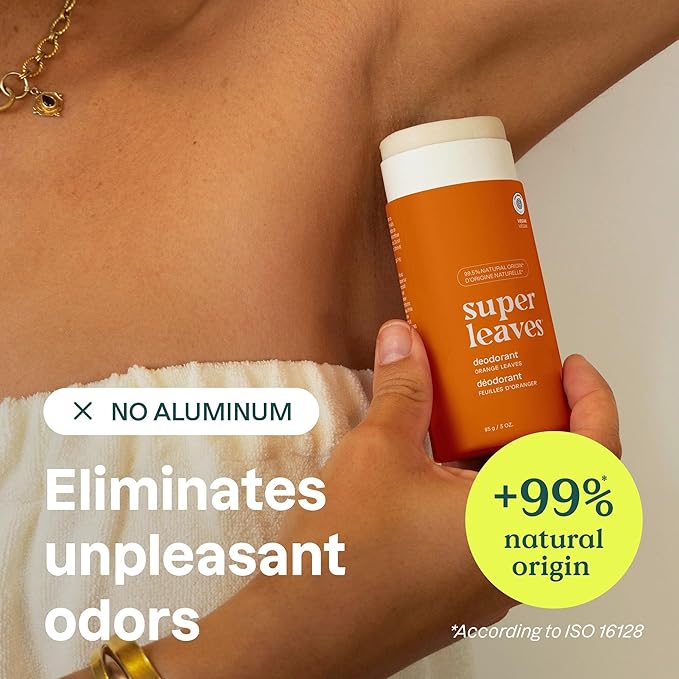 ATTITUDE Plastic-Free Deodorant, EWG Verified, Aluminum Free, Vegan Naturally Sourced Body Deodorants for Women & Men, Dermatologically Tested, Orange Leaves, 3 Ounces