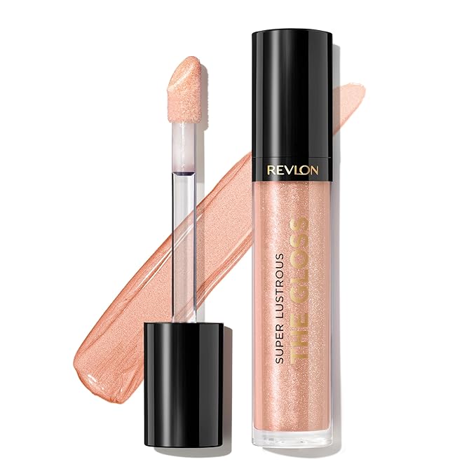 Revlon Super Lustrous Lip Gloss, Non-Sticky, Hydrating, High Shine Finish, 255 Sandstorm, 0.13 oz