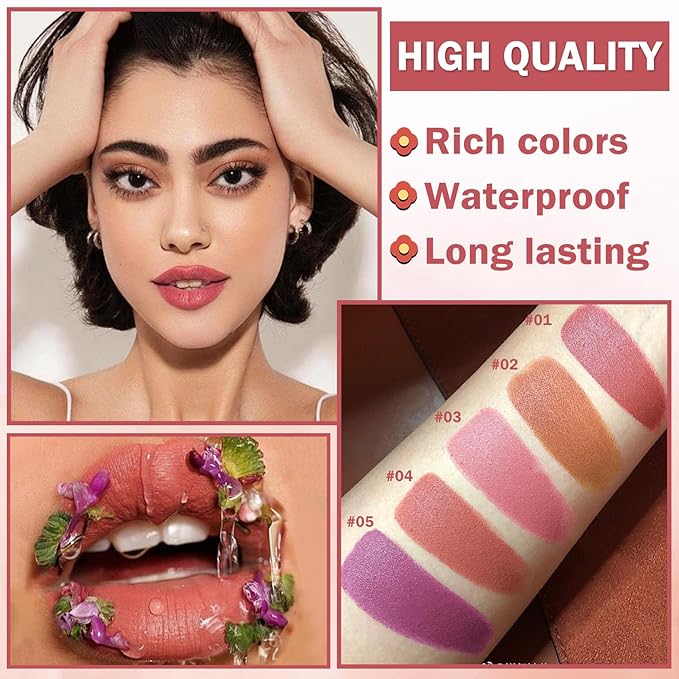 AWCCXMYM 5 Colors Peel Off Lip Stain Peel Long