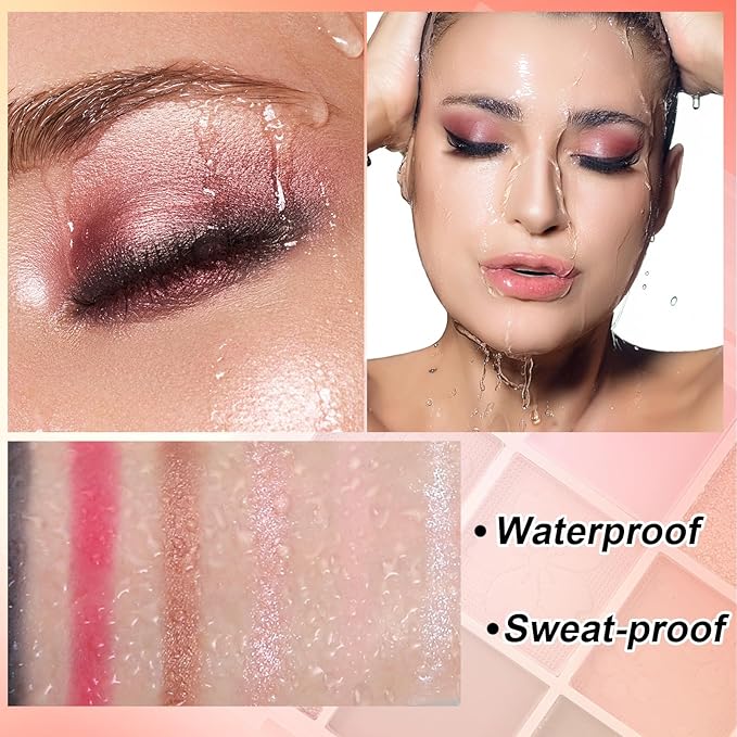 Boobeen 9 Colors Eyeshadow Palette - Matte and Shimmer Makeup, Highly Pigmented Creamy Eye Shadow Powder, Create a Neutral Eye Look, Long Wearing，Easy to Build Dramatic Glamour Looks