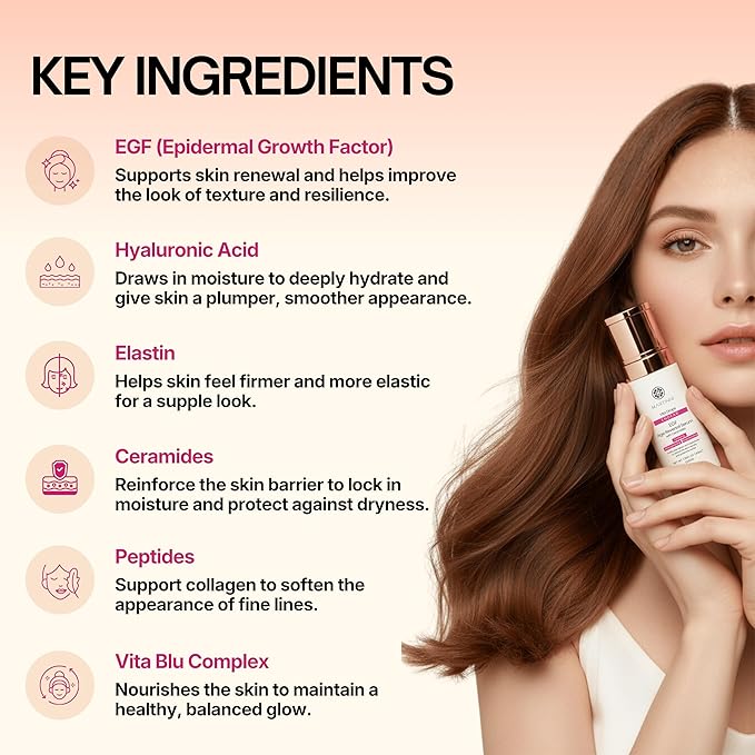 Martinni Anti Aging Face Serum – Advanced Regenerating Serum with Epidermal Growth Factor, Hyaluronic Acid & Peptides for Youthful, Radiant Skin