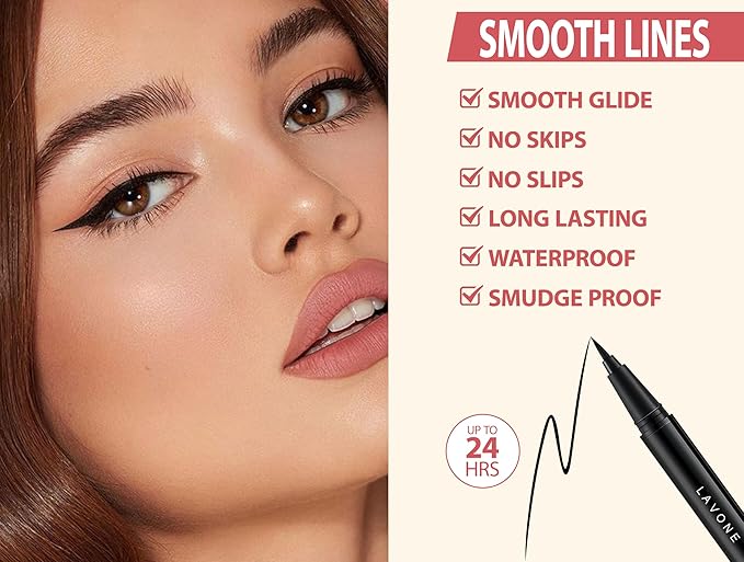 LAVONE Hair-Like Eyebrow Pen Makeup kit, Eyebrow Pencils for Women with Waterproof Microblading Eyebrow Pencil, Eyebrow Pomade, Eyeliner and Eyebrow Brush, Create Full, Natural Brows, Soft Brown