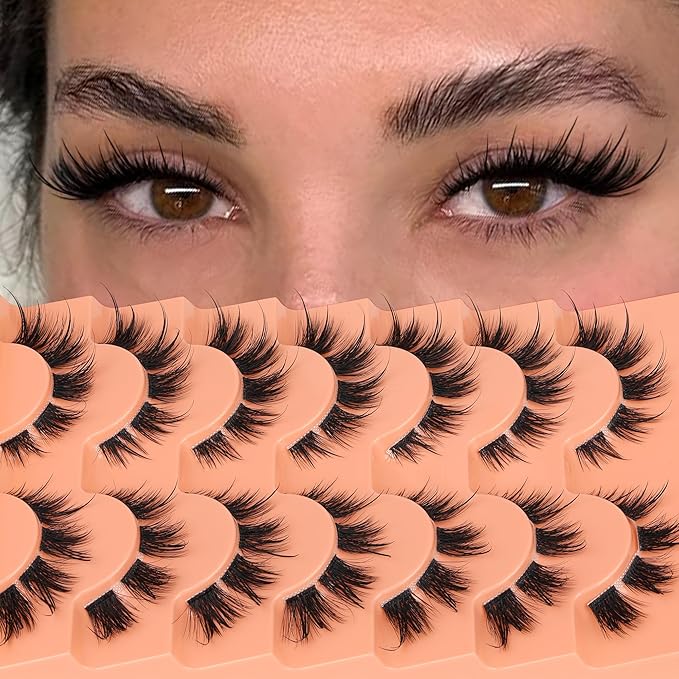 Eefofnn Lash Clusters Manga False Eyelashes Fox Eye Cluster Eyelash Extensions Wispy Individual Lashes Anime Eyelash Clusters Spiky C Curly Lash Extension 8-17mm Fake Lashes 7 Pairs Cluster Lashes